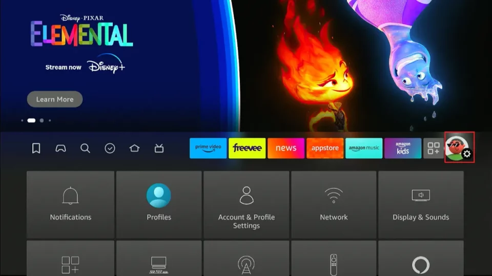 Firestick Settings screen